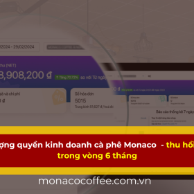 Nhượng quyền kinh doanh cà phê Monaco  - thu hồi vốn trong vòng 6 tháng