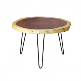 Bàn me tây mặt tự nhiên, chân  sắt