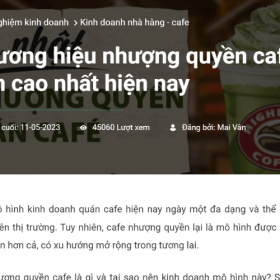 Sapo công bố 12 thương hiệu nhượng quyền cafe lợi nhuận cao nhất