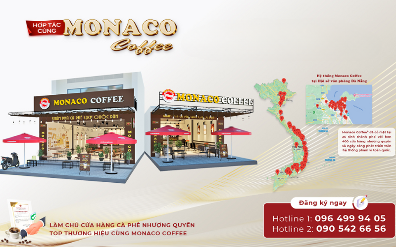 Nhượng quyền Monaco Coffee tăng lợi nhuận mùa hè.