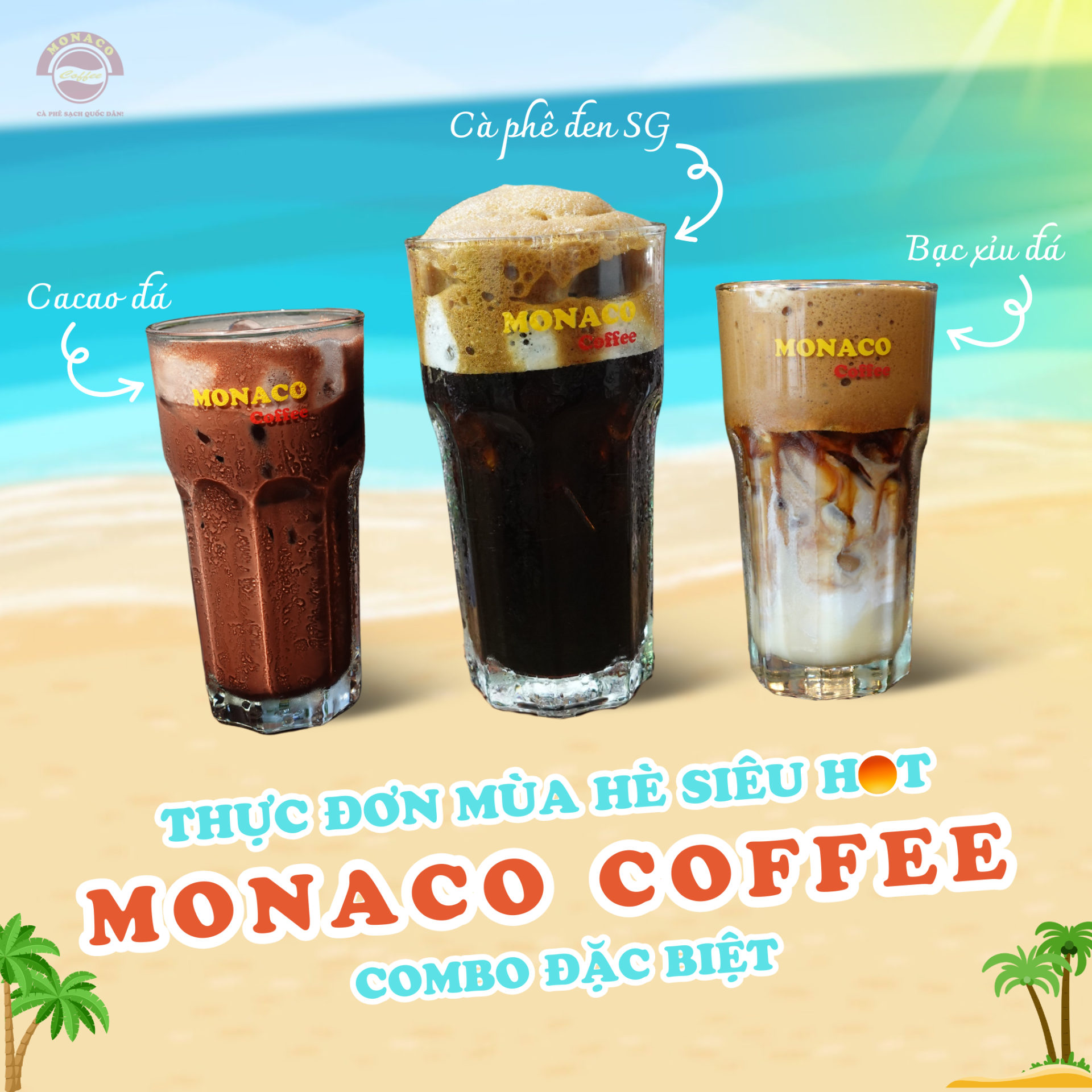 Menu mùa hè Monaco Coffee giải khát cực đã.